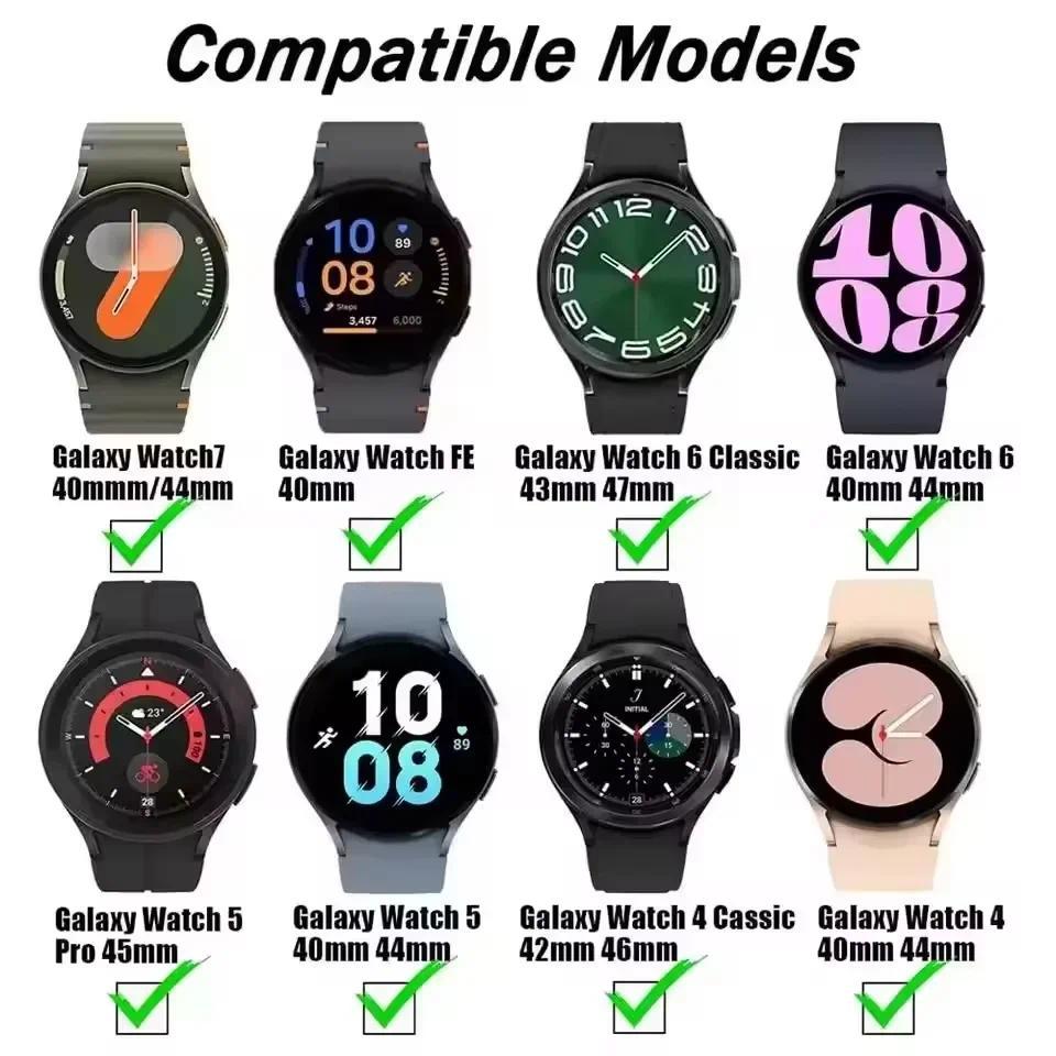 No Gap Silicone Strap For Samsung Galaxy Watch 7 6 5 4 FE 40/44mm 5 pro Magnetic Band For Galaxy Watch 6 4 Classic 43/47/42/46mm