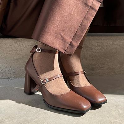 Neue Frühling Sommer Mary Jane Schuhe Plateau Schuhe Damen Mode Schnalle Eckige Zehen Pumps Damen High Heels Damen Pumps Größe 34-39