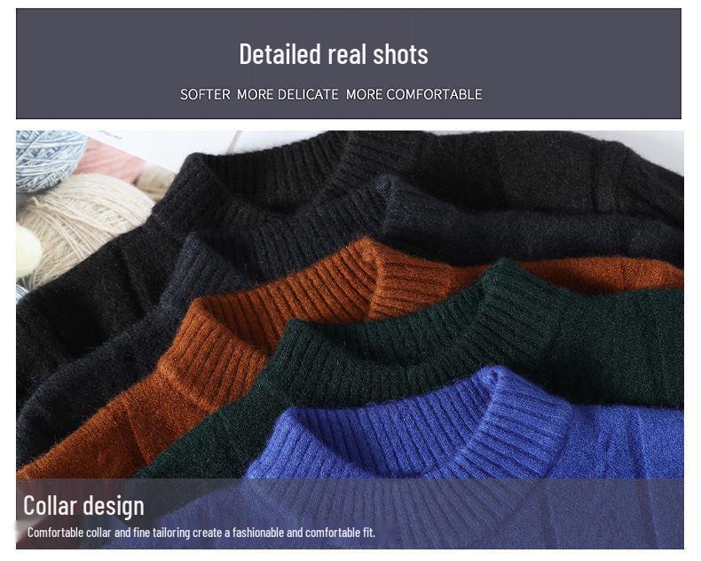 2025 Autumn/Winter Men's Casual Long Sleeve Knit Sweater