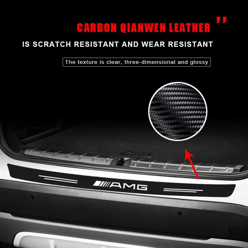 Carbon Fiber Car Trunk Rear Bumper 3D Sticker Guard Plate Protector For Mercedes-Benz AMG C500 C200 C300 A B C E GLA CLA GLK GL ML GLE W204 W205 W211