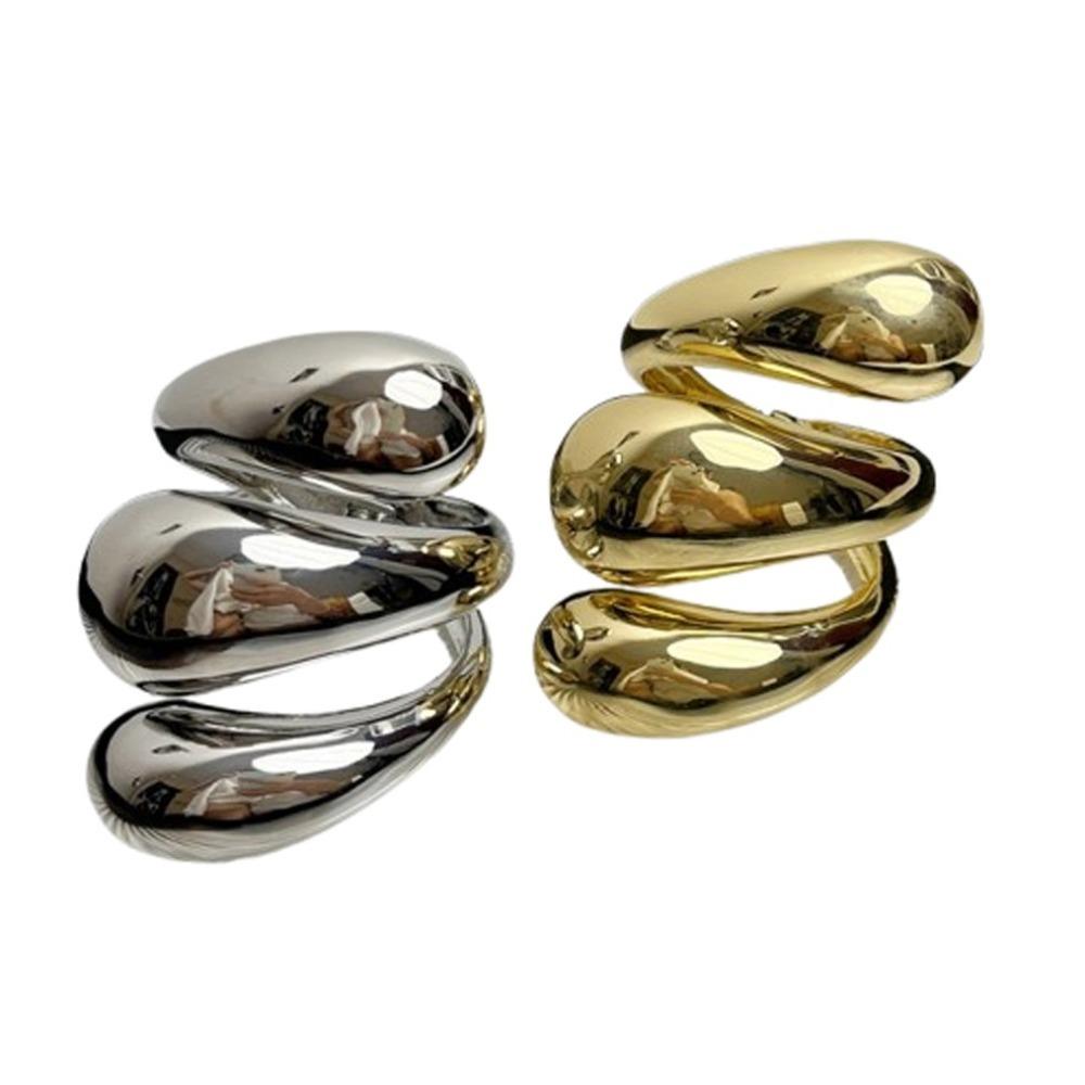 Exaggerated Geometric Smooth Bracelet Irregular Metal Heavy Cuff Bangle  Jewelry Gift
