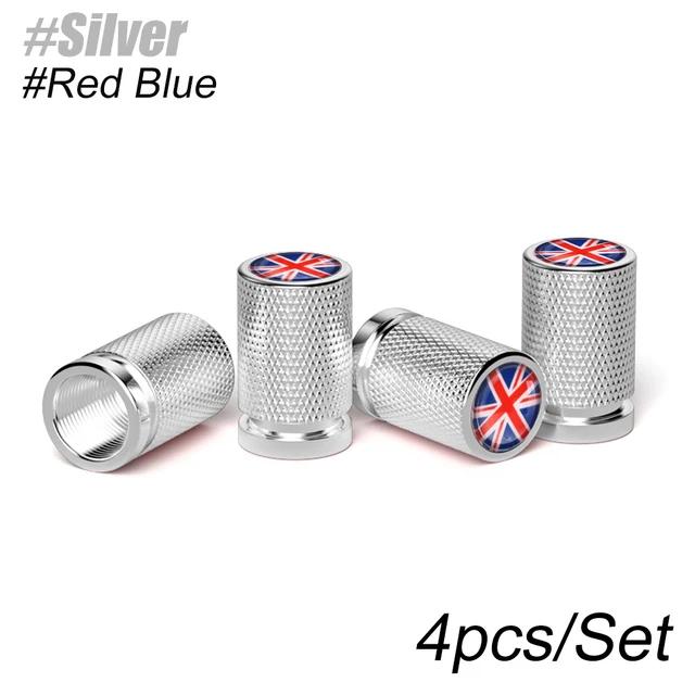 4Pcs/set Car Valve Cap Aluminum Alloy With UK Flag Tire Cap Metal Valve Core Cover Valve Cap Cover For Mini Cooper Accessories pwaxk99