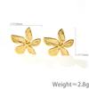 Wind Niche Design Three-dimensional Petal Retro Earrings, Temperament 18k Gold Earrings Annual Gift