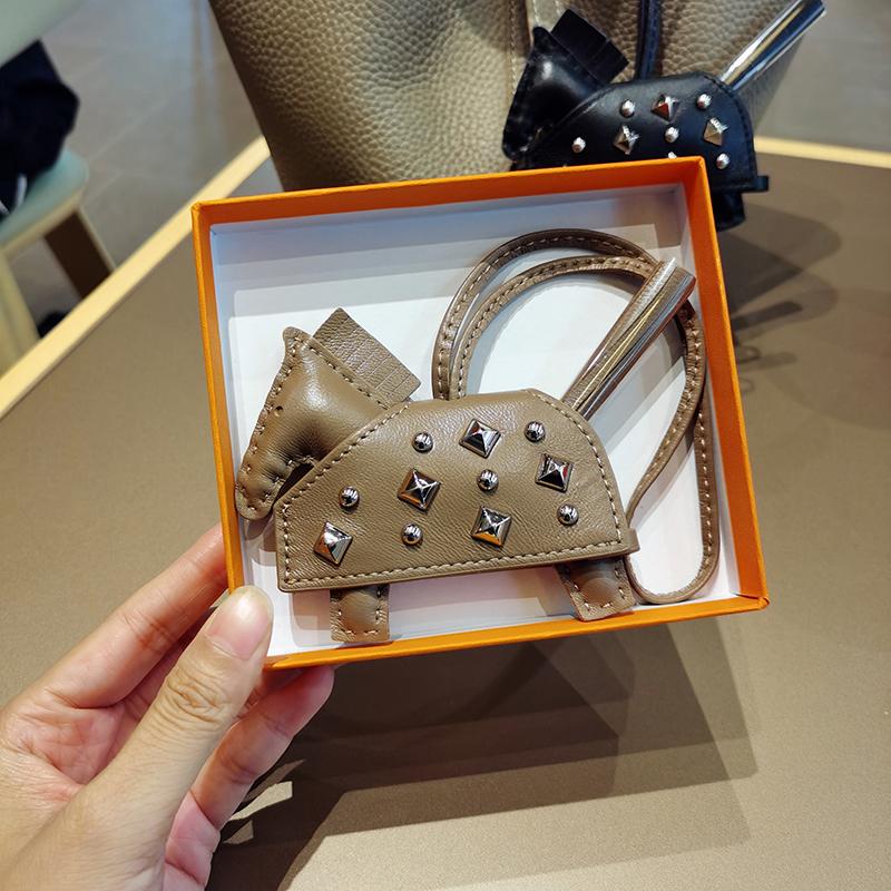 Soft Leather Pony Pendant, Car Pendant, Key Pendant, Handmade Leather New Rivets War Horse Bag Charm, Bag Charm Leather