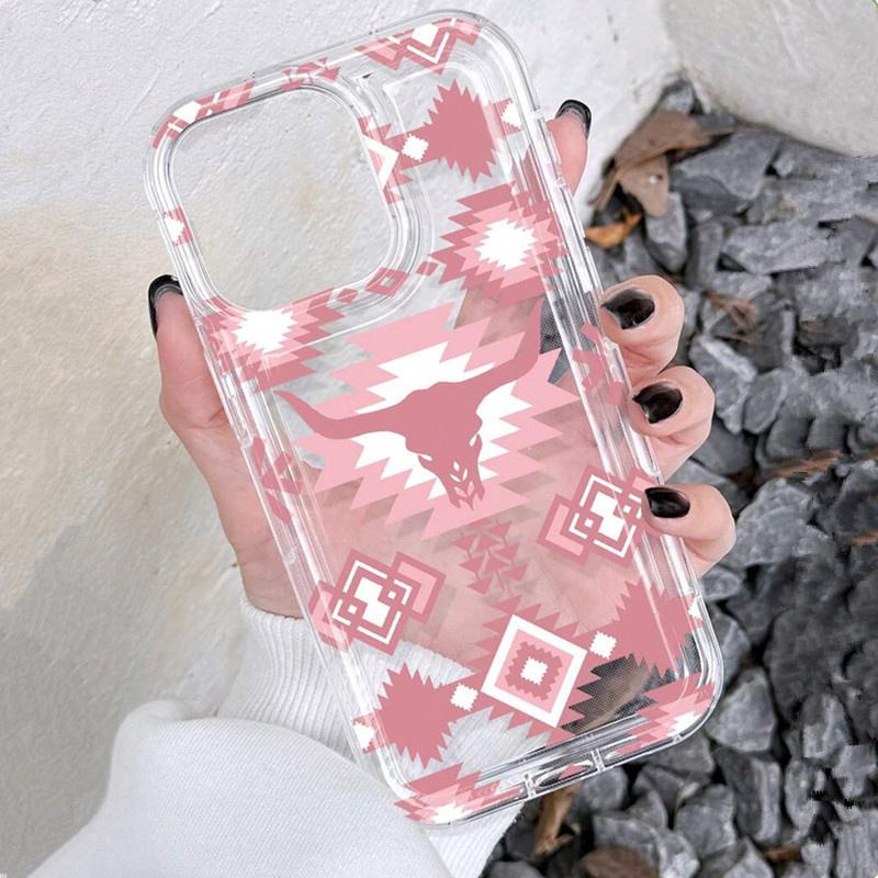 Geometric Bull Pink TPU Soft Phone Case for  14 Pro Cases Mi 13 12 11 Lite 14 13T 12T Poco X6 X3 F5 Pro Anti-Fall Cover