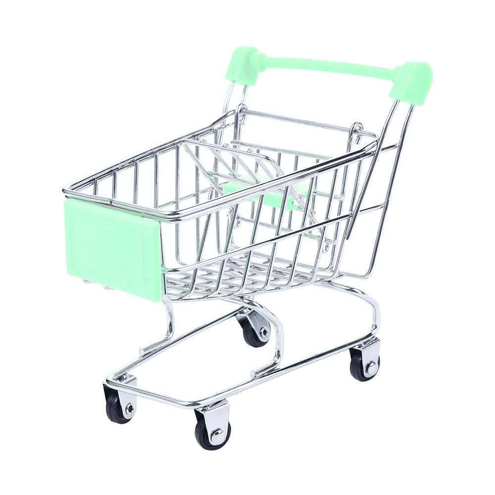 Dollhouse Furniture Supermarket Shopping Basket Supermarket Handcart Trolley Dollhouse Accessories