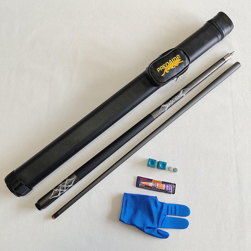 Carbon Fiber Billiard Cue Stick 13MM 9-Ball 1/2 Split Cue Stick147cm 19OZ Straight Non-Slip Sweat Absorption Pool Cue with Case and Freebies