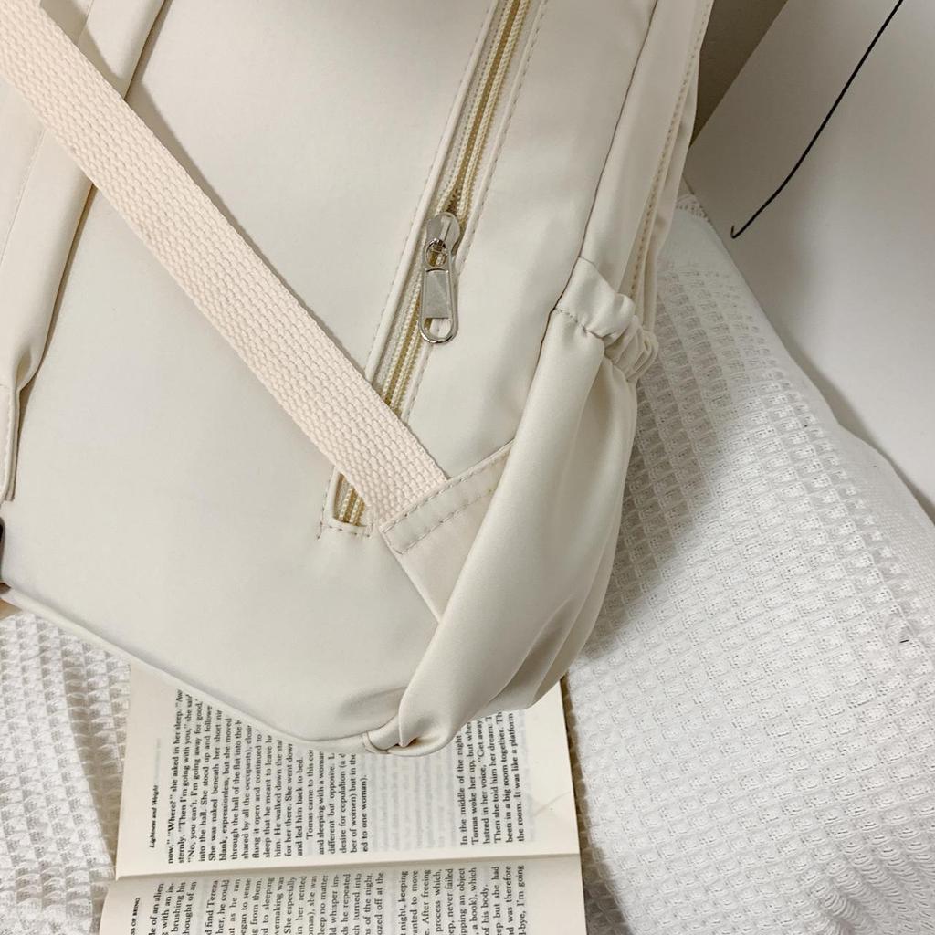 Korean Style Large Capacity Backpack for Students, Simple and Fashionable, Plain Color Schoolbag