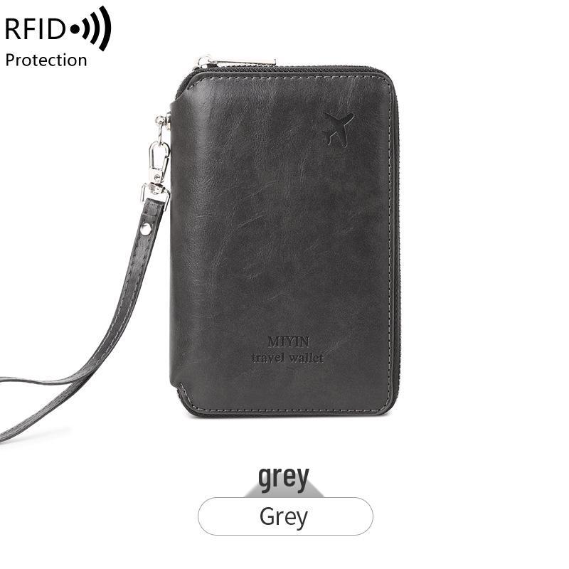 RFID Passport Holder: Anti-theft Travel Wallet with Zipper, Large Capacity for Tickets and Documents