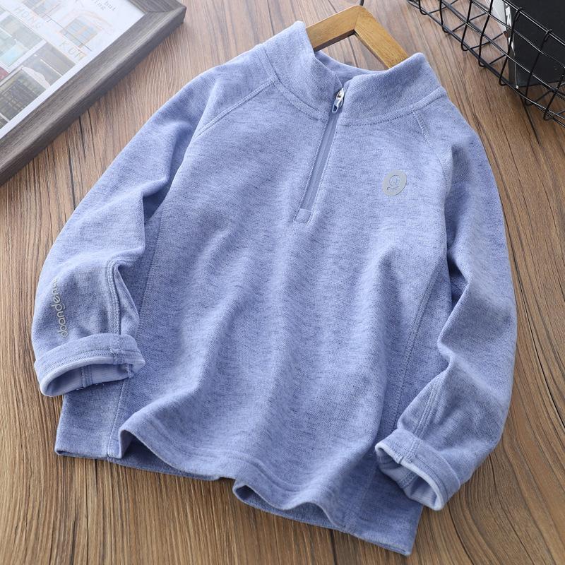 2025 Autumn Kids' Skin-Friendly Fleece Stand Collar Base Layer Top - Super Warm & Lightweight for Boys and Girls