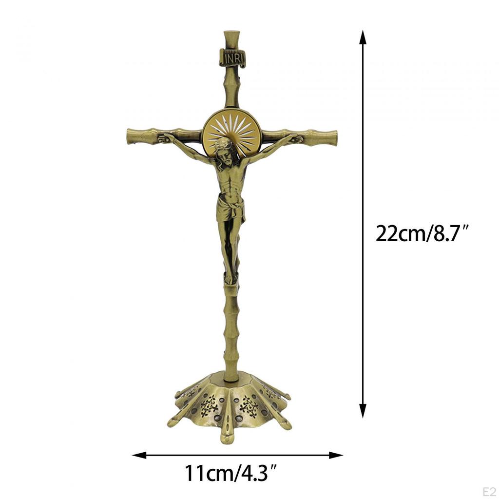 Cross Crucifix Wall Statue Figurine Tabletop Prayer Standing with