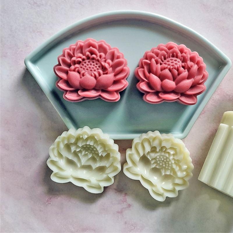 Ruční tlaková forma na mooncakes z ABS plastu, unikátní lotosový květ, čínské pečivo, pečící forma na dezerty