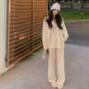 Gentle Style Knitted Set Autumn Winter Sweater Wide-leg Pants Two-piece Set