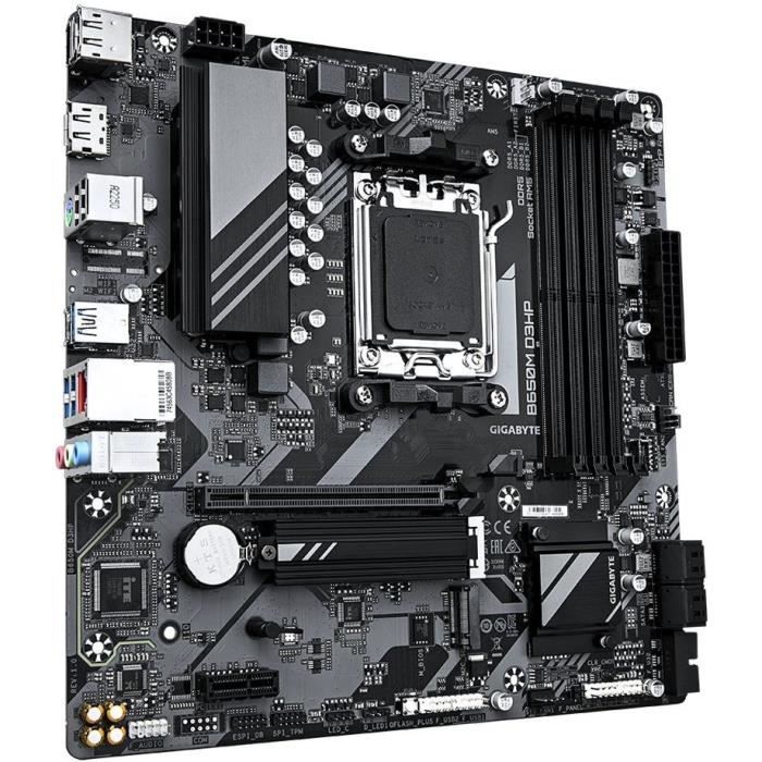 Carte mère - GIGABYTE - B650M D3HP - Socket AM5 - DDR5 jusqu'à 7600 MHz - 2.5 GbE LAN