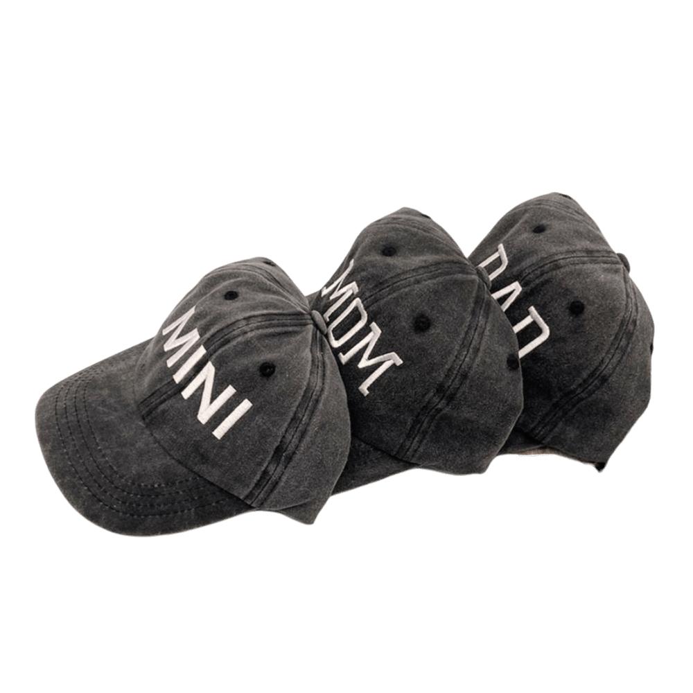 Washed Cotton DAD MOM MINI Embroidery Caps Adjustable Vintage Parent-Unisex Baseball Hats Leisure Breathable Sport Visors Cap