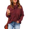 Solid Color Loose Versatile Sweatshirt in Autumn and Winter New High-neck Drawstring Long-sleeved Pullover Women's Top