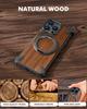 Oatsbasf Magnetic Phone Case for iPhone 16 Pro/16 Pro Max with 360°Rotatable Stand Wooden Protective Cover Wireless Charging