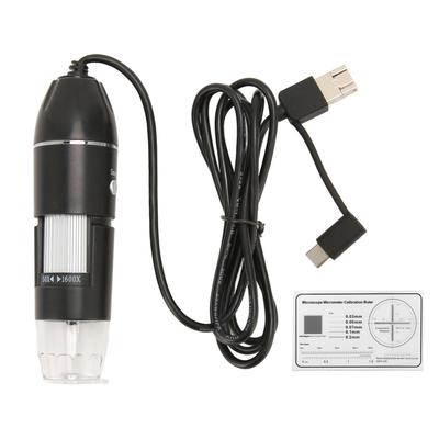 Digital Microscope USB Type C Micro USB 3 In 1 50X To 1600X Magnification 8 LED Magnifier Camera