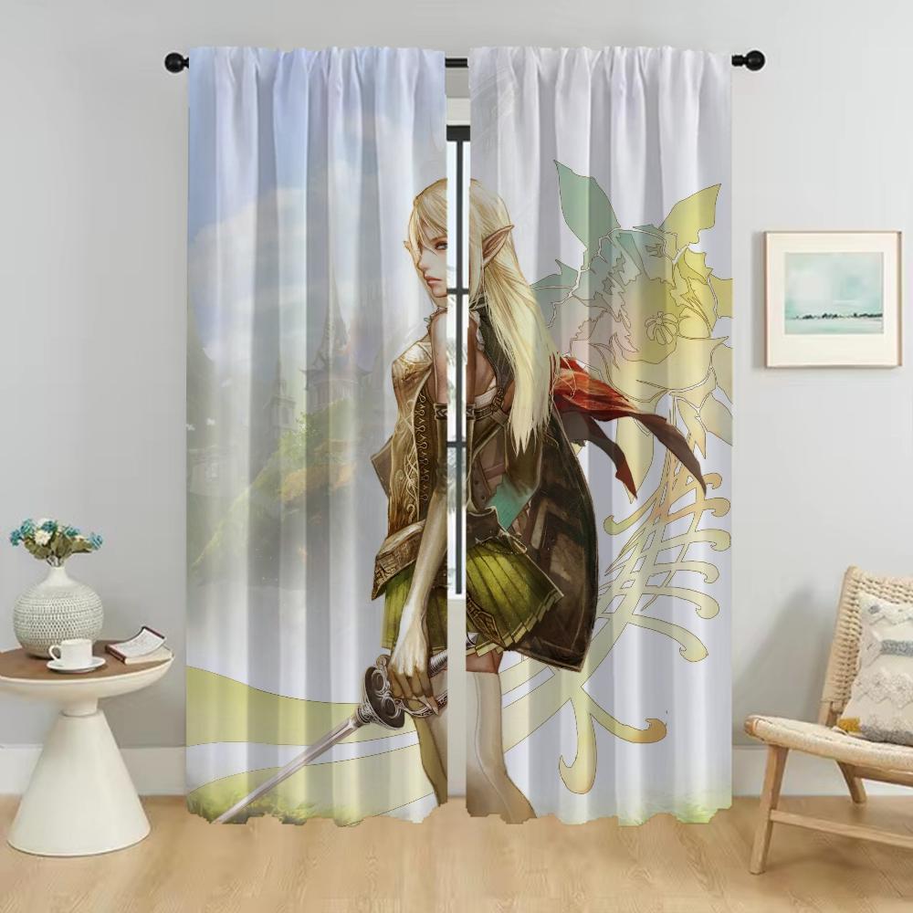 Weiblicher Elf Tüll für Schlafzimmervorhänge für Wohnzimmer Vorhang Raumteiler Halloween Dekoration Heim Innenvorhänge 2 Stück