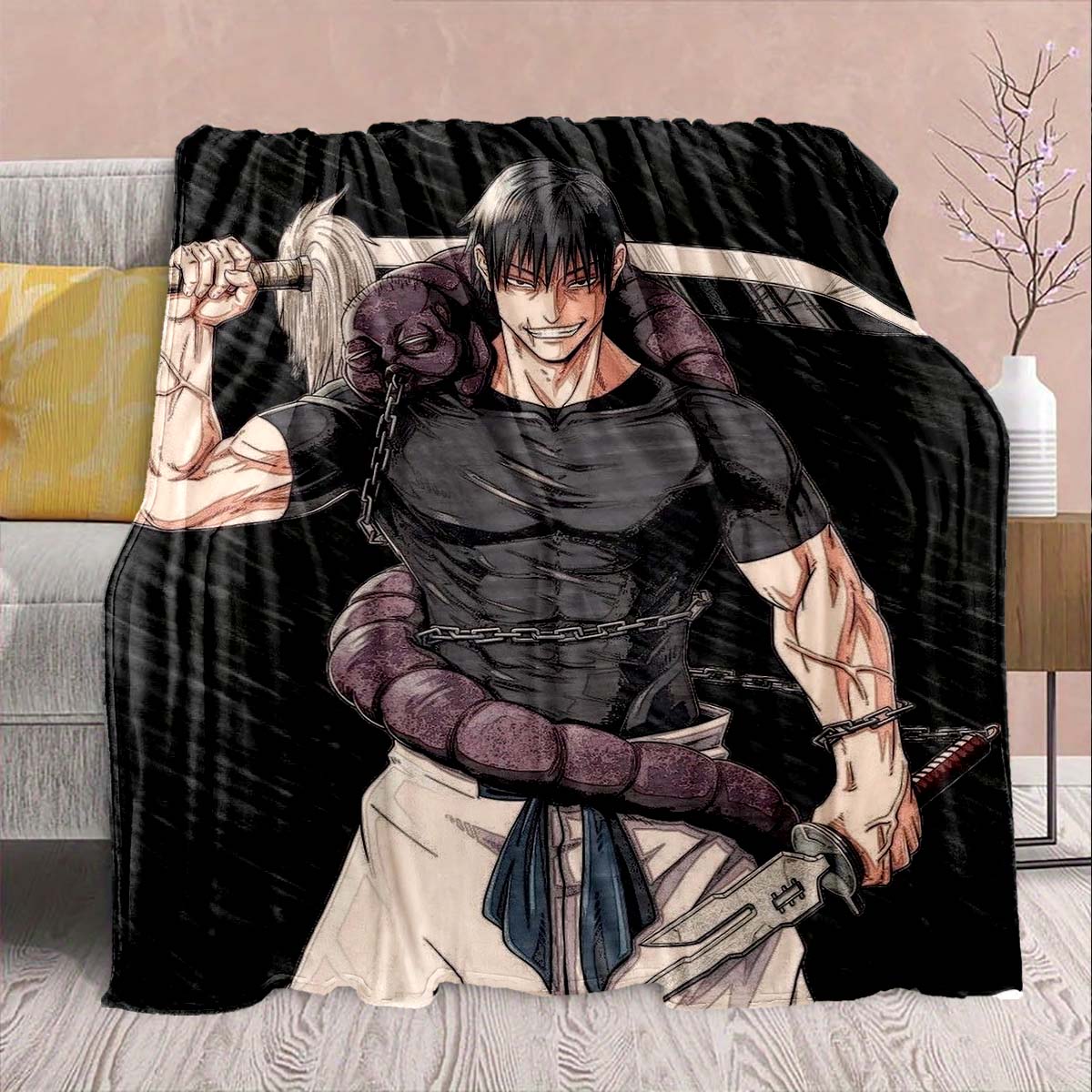 

Jujutsu Kaisen Anime Flannel Throw Blanket Soft Warm Cozy Plush Sofa Bed Lightweight Decor -QJY 75x90cm