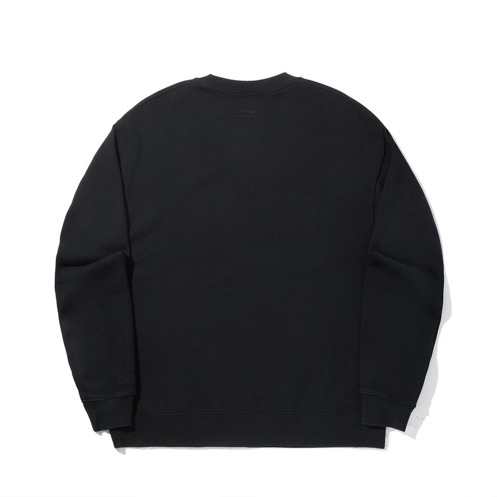 Li Ning Round Neck Pullover Loose Letter Comfortable Solid Color Versatile Long Sleeve Sweatshirt Unisex Sweatshirt AWDVH75-3