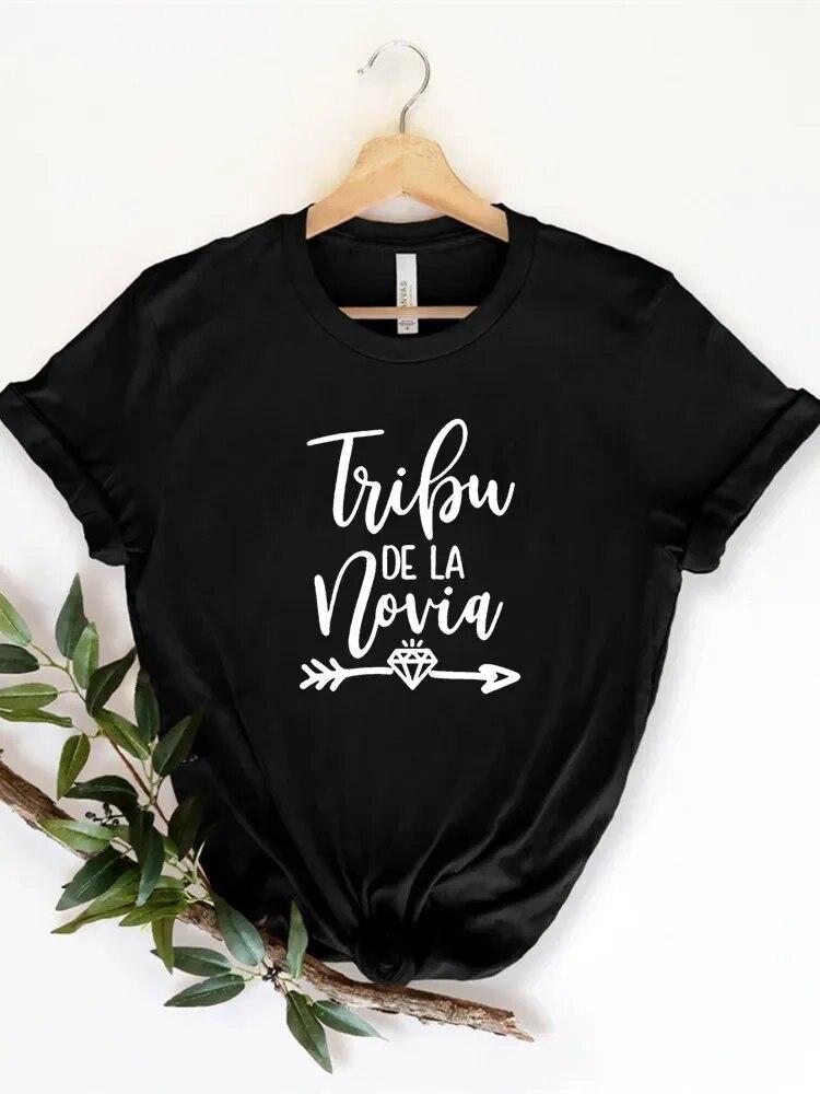2023 Women La Novia Spain Inscriptions Team Bride Femme Wedding Shower T-Shirt Girl Bachelorette Hen Party T Shirts Unisex