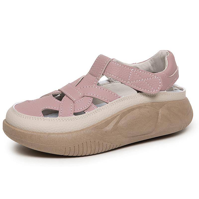 

Fashion Womens Sandals Fashion Casual Sports Sandals Summer Hollow Out Design Sandal Wedge Platform Sandals for Women Baotou Roman Shoes 40 розовый