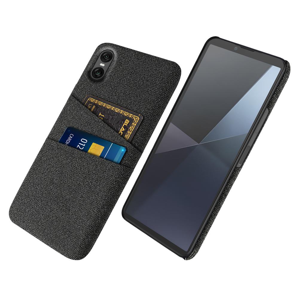 Pro Sony Xperia 10 VII Pouzdro Látka+Tvrdý PC Kryt na telefon s duálními sloty pro karty