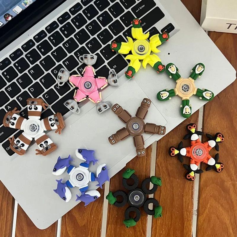 Italian Brainrot Tung Fidget Spinner Chain Toy Deformed Antistress Hand Spinner Vent Toy Adult Stress Relief Fidget Sensory Gyro