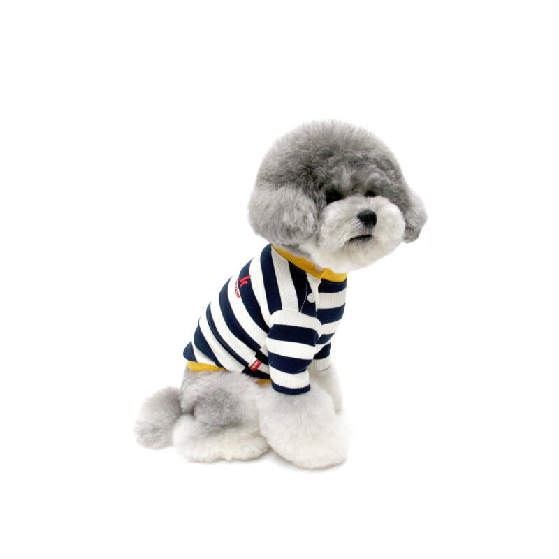 STRIPE NECK BUTTON TSHIRT-2COLOR(Short Sleeve T-Shirt) Yellow