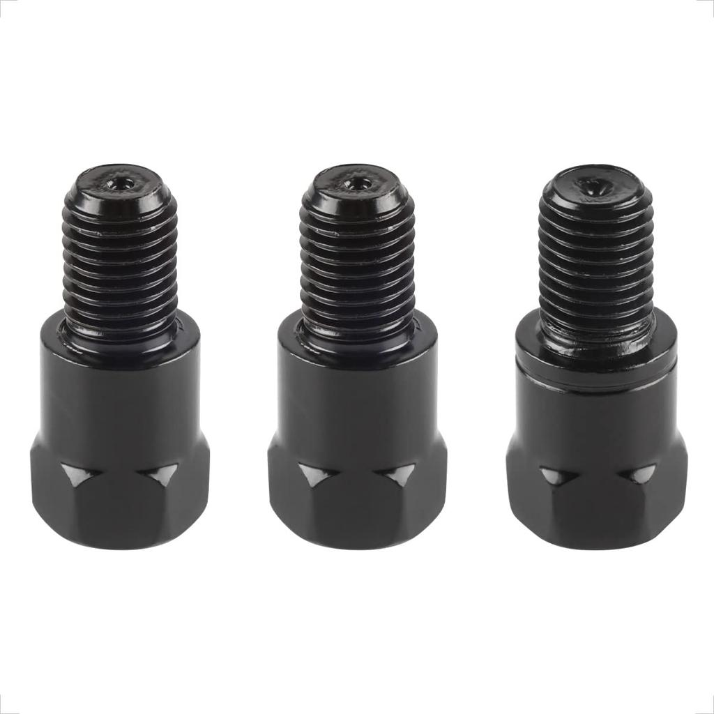 Evermotor 10mm Motorcycle Mirror Conversion Adapter 2 x Positive Screws 1 x Reverse Screw Adapter (3 Pieces) Black