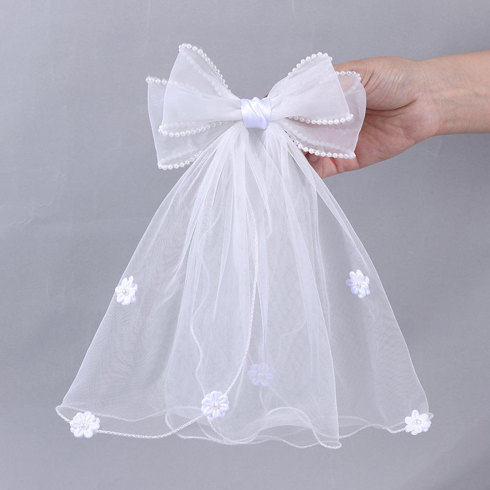 

Белые тюлевые заколки для волос для девочек, сказочный сетчатый бант, большая заколка-цветок, летняя вечеринка, свадьба, женский головной убор, аксессуары