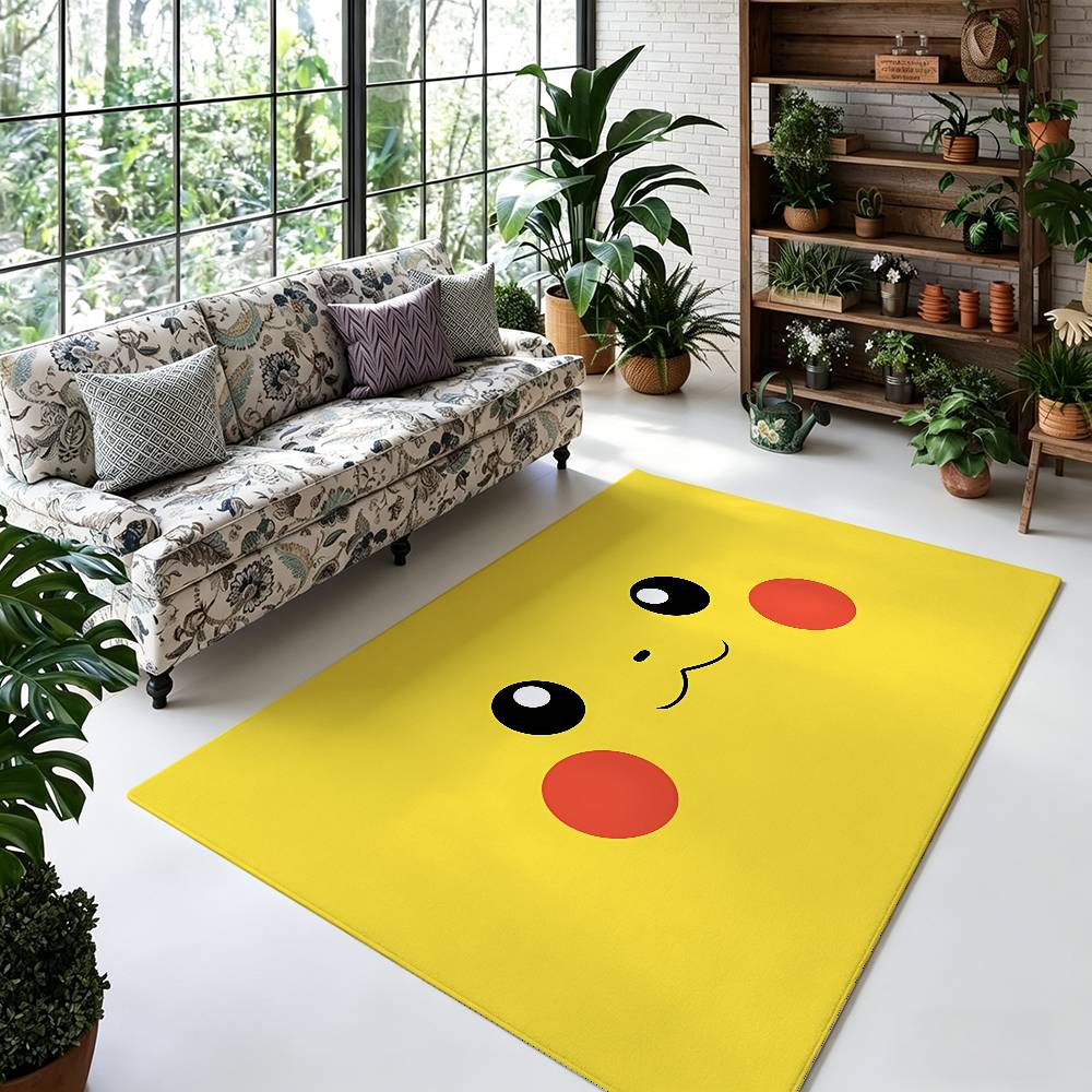 P-Pikachus Floor Mats Home Laundry Rug Carpet For Living Room Decor Lounge Area Anti-slip Foot Mat Entrance Doormat