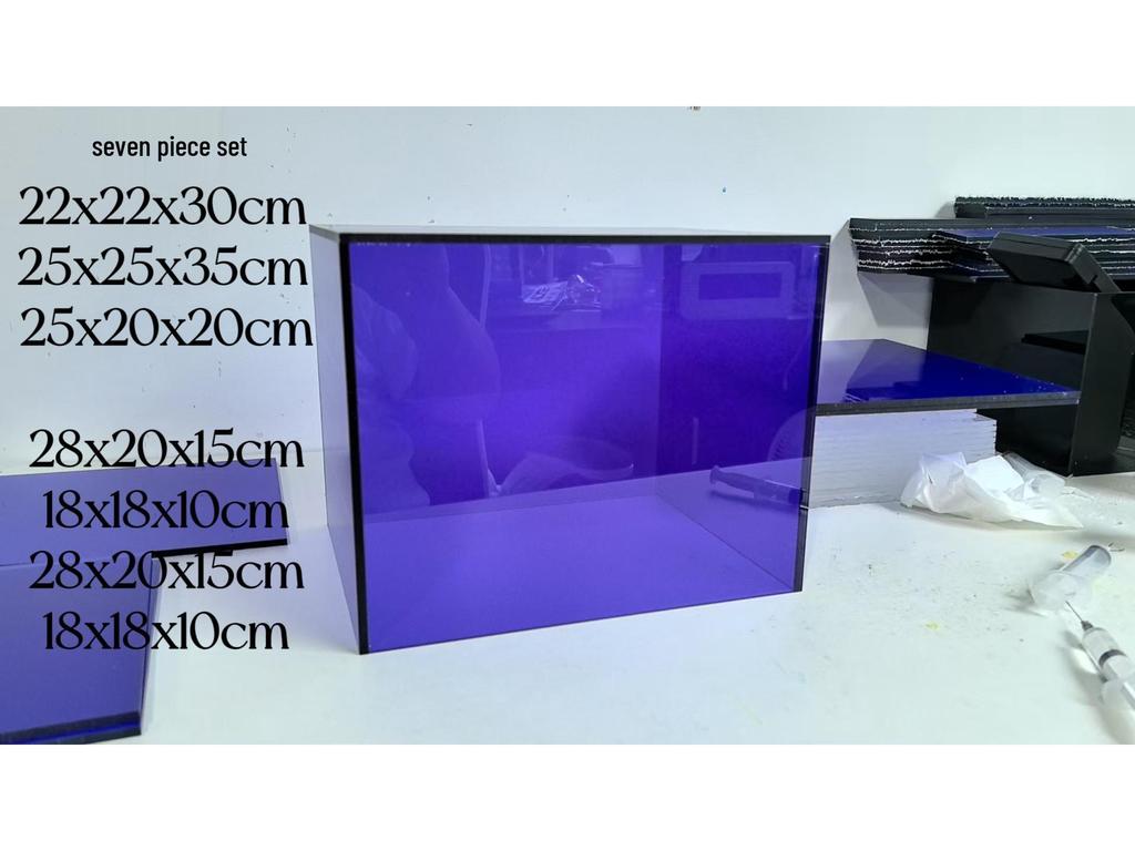 Blue Acrylic Dessert Table Display Stand for Tea Break & Birthday Ornaments