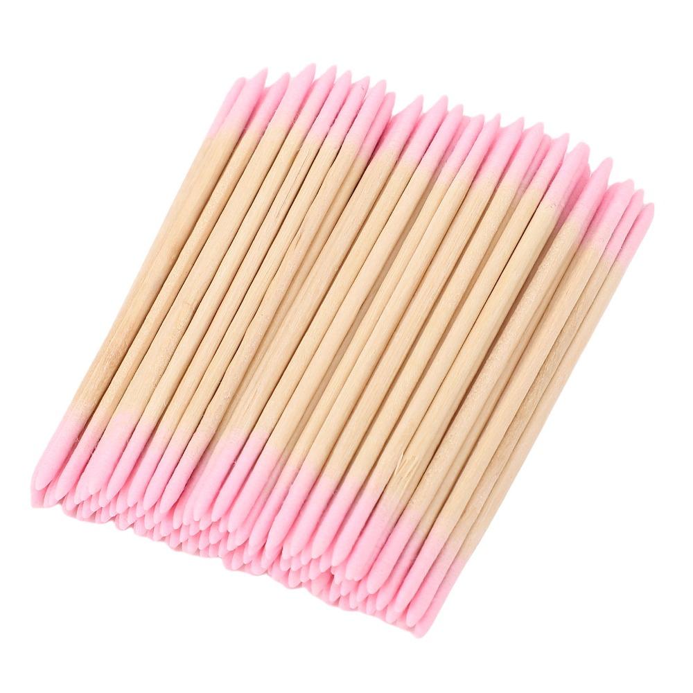 10 Bags Wooden Stick Body Double Pointed Cotton Swabs  Eyeliner & Cosmetic Touch-Up Work