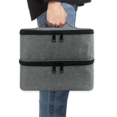 Bolsa de esmalte de camada dupla para cosméticos, portátil, estojo de armazenamento para iniciantes, organizador de casa, 1 peça