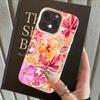 Rosa Luxus Lilie Silikon Handyhülle Für iPhone 17 Pro 15 14 16 13 11 Pro Max 12 Pro Plus Stoßfest Litschi Muster Weiche Hüllen