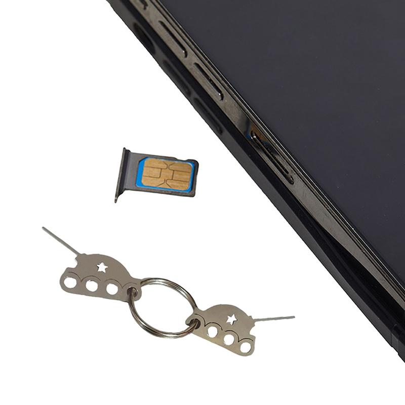 1/2/5 ks Nástroj na vyjmutí SIM karty z nerezové oceli Univerzální pin na SIM kartu Odstraňovač karty telefonu Přívěsek na batoh Přívěsek na tašku, Malý dárek