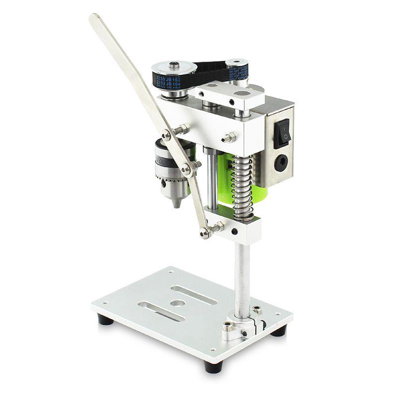 Compact Desktop Variable Speed Precision Electric Drill with Miniature Stand for Household Use