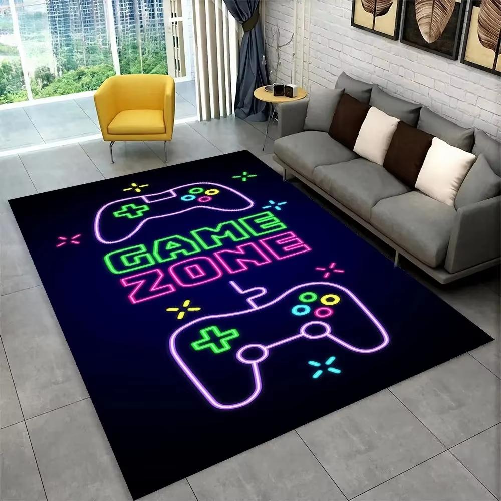 Moderner bunter Gamecontroller Themen Teppich Wohnzimmerdeko Sofa Teppich Bettseite Weicher Bereichsteppich Spielzimmer Drehstuhl Bodenmatte