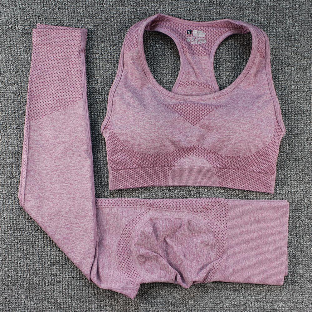 European & American Women's Butt-Lifting Seamless High-Waisted Yoga Pants & Bra Set