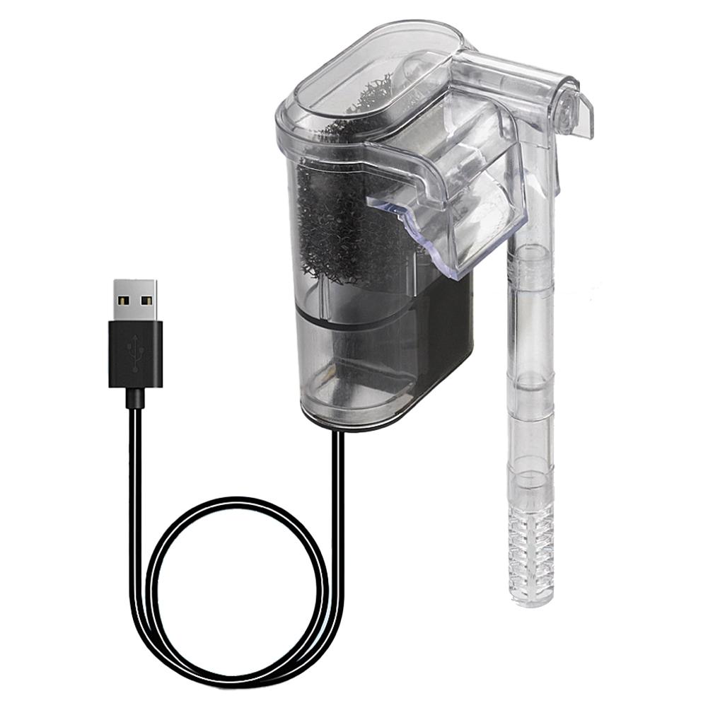 Мини Бесшумный USB Фильтр для Аквариума Водопад Фильтр для Аквариума с Регулируемым Объемом Воды Настенный USB Устройство для Фильтрации Аквариума