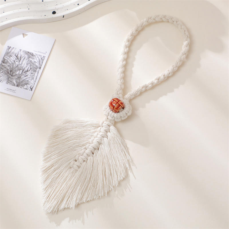 Curtain Holdback Braided Tie Back Holder Bohemian Home Decoration Handmade Curtain Tiebacks Macrame Tassel Leaf Shaped