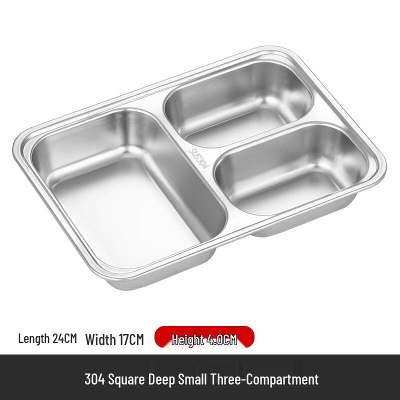 

Shixun 304 Stainless Steel Square Divided Meal Tray with Lid
