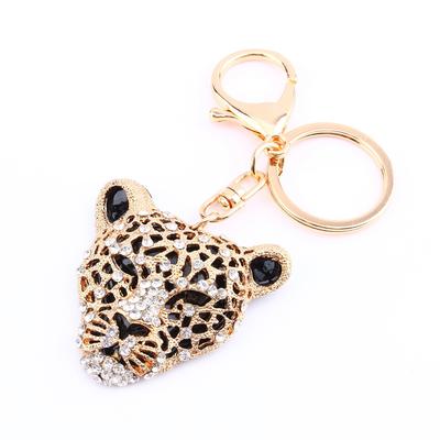Gold Leopard Bag Pendant, Leopard ,Rhinestone Keychain Cute Hd Purse Key Chain Adornment for Wallet Handbags Lady Girlfriend (5.15c