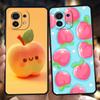 Phone Case Cover for Xiaomi Poco F7 F6 F5 F4 F3 X7 X6 X5 X4 X3 NFC M4 C51 C55 GT Pro 5G Soft TPU Fundas Cartoon Fruit Peach Bags