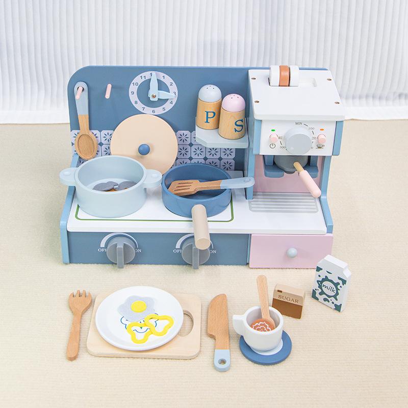 Wooden Children'S Simulation Play House Toy Tea Set Children'S Afternoon Tea Dessert Parent-Child Educational Toys