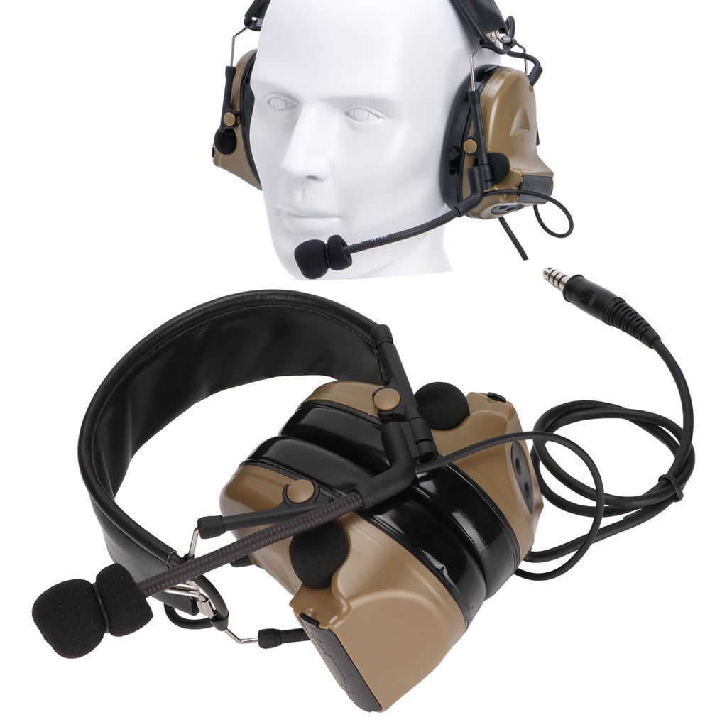 Noise Reduction Ear Muffs 7.1mm Plug Hunting Headset with Detachable Mic for UV9R UV9R PLUS UVXR BF9700(Black )