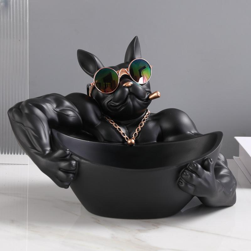 1pc fashionable dog statue - storage box - animal resin imitation handicraft suitable for home decoration and holiday gifts