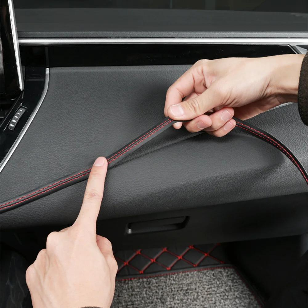 Self-adhesive Moulding Trim Car Interior Styling Dashboard PU Leather Decoration Line DIY Braid Strip Car Decoration